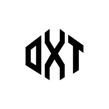 Çokgen şekilli OXT harf logosu tasarımı. OXT çokgen ve küp şeklinde logo tasarımı. OXT altıgen vektör logosu beyaz ve siyah renkler. OXT monogram, iş ve gayrimenkul logosu.