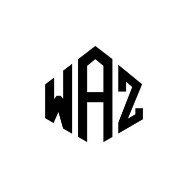 WAZ letter logo design with polygon shape. WAZ polygon and cube shape logo design. WAZ hexagon vector logo template white and black colors. WAZ monogram, business and real estate logo.