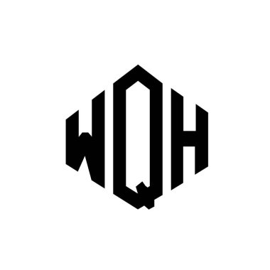 WQH letter logo design with polygon shape. WQH polygon and cube shape logo design. WQH hexagon vector logo template white and black colors. WQH monogram, business and real estate logo.