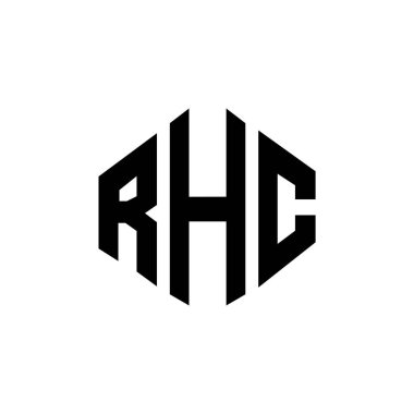 RHC letter logo design with polygon shape. RHC polygon and cube shape logo design. RHC hexagon vector logo template white and black colors. RHC monogram, business and real estate logo.