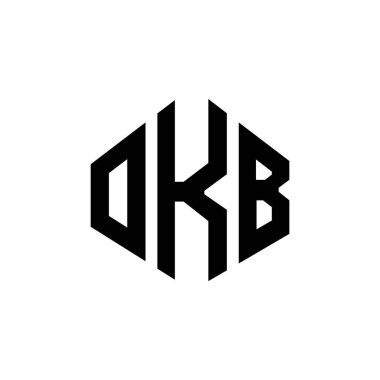 OKB letter logo design with polygon shape. OKB polygon and cube shape logo design. OKB hexagon vector logo template white and black colors. OKB monogram, business and real estate logo.