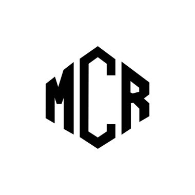 MCR letter logo design with polygon shape. MCR polygon and cube shape logo design. MCR hexagon vector logo template white and black colors. MCR monogram, business and real estate logo.