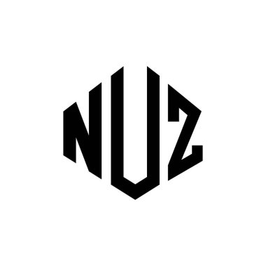 NUZ letter logo design with polygon shape. NUZ polygon and cube shape logo design. NUZ hexagon vector logo template white and black colors. NUZ monogram, business and real estate logo.