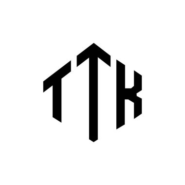 TTK letter logo design with polygon shape. TTK polygon and cube shape logo design. TTK hexagon vector logo template white and black colors. TTK monogram, business and real estate logo.