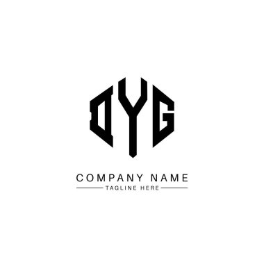 DYG letter logo design with polygon shape. DYG polygon and cube shape logo design. DYG hexagon vector logo template white and black colors. DYG monogram, business and real estate logo.