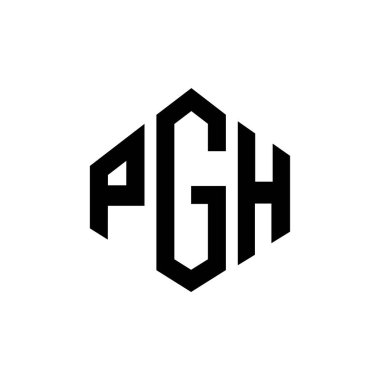 PGH letter logo design with polygon shape. PGH polygon and cube shape logo design. PGH hexagon vector logo template white and black colors. PGH monogram, business and real estate logo.