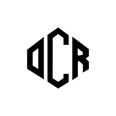 OCR letter logo design with polygon shape. OCR polygon and cube shape logo design. OCR hexagon vector logo template white and black colors. OCR monogram, business and real estate logo.