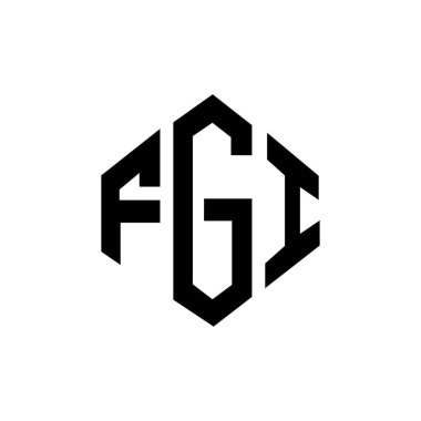 FGI letter logo design with polygon shape. FGI polygon and cube shape logo design. FGI hexagon vector logo template white and black colors. FGI monogram, business and real estate logo.