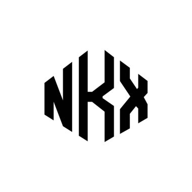 NKX letter logo design with polygon shape. NKX polygon and cube shape logo design. NKX hexagon vector logo template white and black colors. NKX monogram, business and real estate logo.