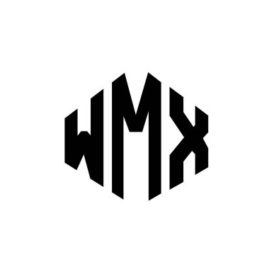 WMX letter logo design with polygon shape. WMX polygon and cube shape logo design. WMX hexagon vector logo template white and black colors. WMX monogram, business and real estate logo.