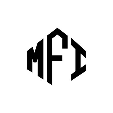 MFI letter logo design with polygon shape. MFI polygon and cube shape logo design. MFI hexagon vector logo template white and black colors. MFI monogram, business and real estate logo.