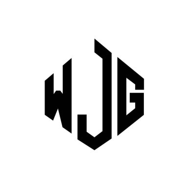 WJG letter logo design with polygon shape. WJG polygon and cube shape logo design. WJG hexagon vector logo template white and black colors. WJG monogram, business and real estate logo.