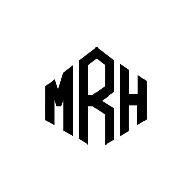 MRH letter logo design with polygon shape. MRH polygon and cube shape logo design. MRH hexagon vector logo template white and black colors. MRH monogram, business and real estate logo.