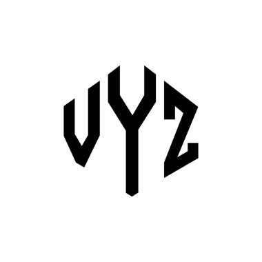 VYZ letter logo design with polygon shape. VYZ polygon and cube shape logo design. VYZ hexagon vector logo template white and black colors. VYZ monogram, business and real estate logo.