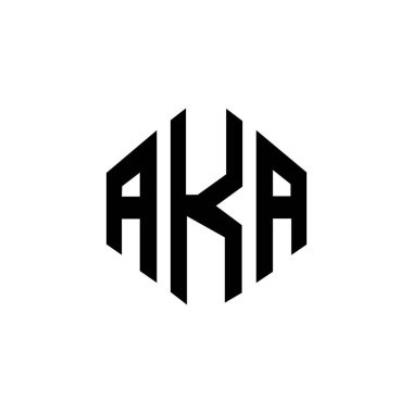 AKA letter logo design with polygon shape. AKA polygon and cube shape logo design. AKA hexagon vector logo template white and black colors. AKA monogram, business and real estate logo.