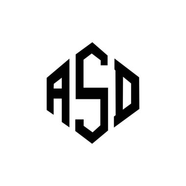 ASD letter logo design with polygon shape. ASD polygon and cube shape logo design. ASD hexagon vector logo template white and black colors. ASD monogram, business and real estate logo.