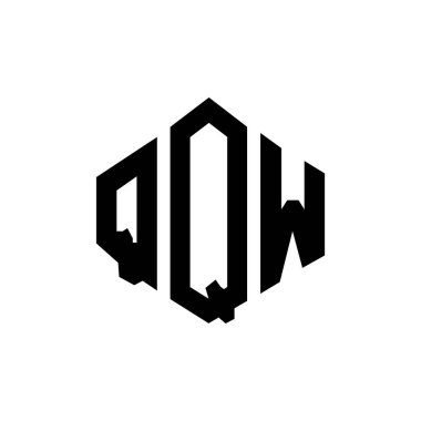 Çokgen şekilli QQW harf logosu tasarımı. QQW çokgen ve küp şeklinde logo tasarımı. QQW altıgen vektör logosu şablonu beyaz ve siyah renkler. QQW monogram, iş ve emlak logosu.