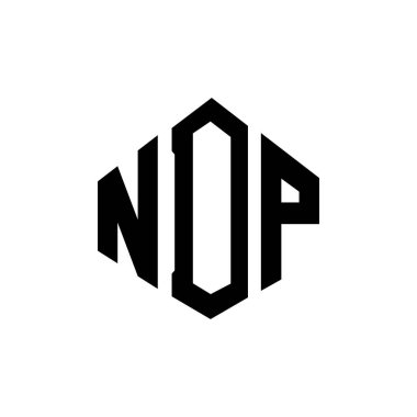 NDP letter logo design with polygon shape. NDP polygon and cube shape logo design. NDP hexagon vector logo template white and black colors. NDP monogram, business and real estate logo.