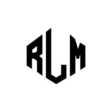 RLM letter logo design with polygon shape. RLM polygon and cube shape logo design. RLM hexagon vector logo template white and black colors. RLM monogram, business and real estate logo.