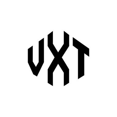 Çokgen şekilli VXT harf logosu tasarımı. VXT çokgen ve küp şeklinde logo tasarımı. VXT altıgen vektör logo şablonu beyaz ve siyah renkler. VXT monogram, iş ve gayrimenkul logosu.