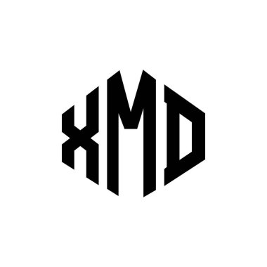 Çokgen şekilli XMD harf logosu tasarımı. XMD çokgen ve küp şeklinde logo tasarımı. XMD altıgen vektör logosu beyaz ve siyah renkler. XMD monogram, iş ve gayrimenkul logosu. XMD harf logosu, çokgen şekilli. XMD çokgen ve küp sh