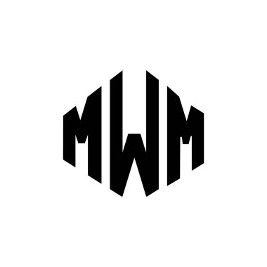 MWM letter logo design with polygon shape. MWM polygon and cube shape logo design. MWM hexagon vector logo template white and black colors. MWM monogram, business and real estate logo.