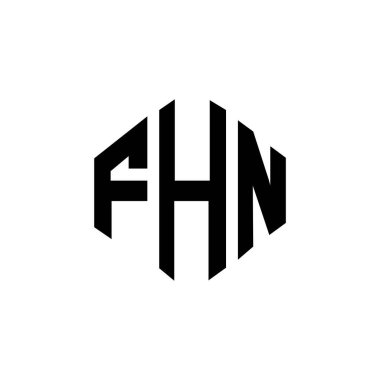 FHN letter logo design with polygon shape. FHN polygon and cube shape logo design. FHN hexagon vector logo template white and black colors. FHN monogram, business and real estate logo.
