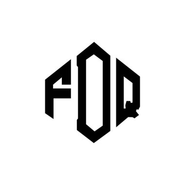 FDQ letter logo design with polygon shape. FDQ polygon and cube shape logo design. FDQ hexagon vector logo template white and black colors. FDQ monogram, business and real estate logo.