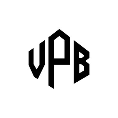 Çokgen şekilli VPB harf logosu tasarımı. VPB çokgen ve küp şeklinde logo tasarımı. VPB altıgen vektör logosu beyaz ve siyah renkler. VPB monogramı, iş ve emlak logosu.