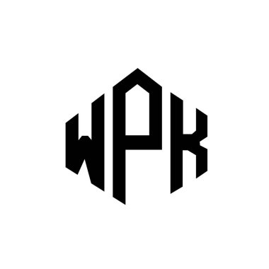 WPK letter logo design with polygon shape. WPK polygon and cube shape logo design. WPK hexagon vector logo template white and black colors. WPK monogram, business and real estate logo.