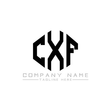 CXF letter logo design with polygon shape. CXF polygon and cube shape logo design. CXF hexagon vector logo template white and black colors. CXF monogram, business and real estate logo.