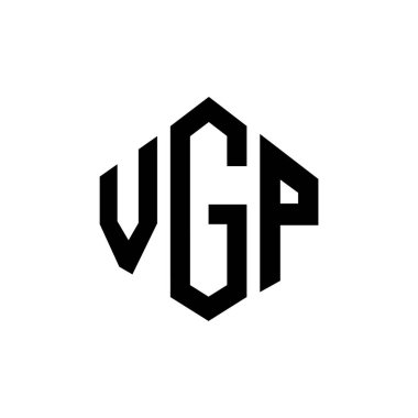 Çokgen şekilli VGP harf logosu tasarımı. VGP çokgen ve küp şeklinde logo tasarımı. VGP altıgen vektör logosu şablonu beyaz ve siyah renkli. VGP monogramı, iş ve emlak logosu.