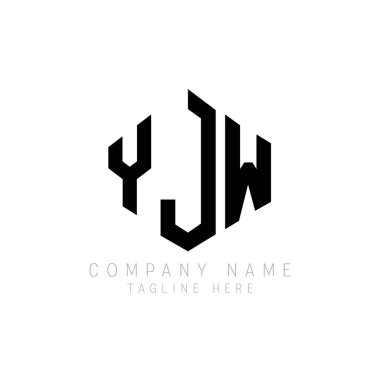 YJW letter logo design with polygon shape. YJW polygon and cube shape logo design. YJW hexagon vector logo template white and black colors. YJW monogram, business and real estate logo.