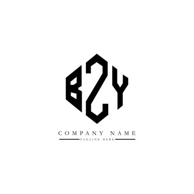 BZY letter logo design with polygon shape. BZY polygon and cube shape logo design. BZY hexagon vector logo template white and black colors. BZY monogram, business and real estate logo.