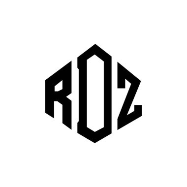RDZ letter logo design with polygon shape. RDZ polygon and cube shape logo design. RDZ hexagon vector logo template white and black colors. RDZ monogram, business and real estate logo.