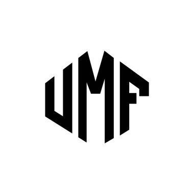 UMF letter logo design with polygon shape. UMF polygon and cube shape logo design. UMF hexagon vector logo template white and black colors. UMF monogram, business and real estate logo.
