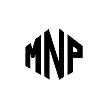MNP letter logo design with polygon shape. MNP polygon and cube shape logo design. MNP hexagon vector logo template white and black colors. MNP monogram, business and real estate logo.