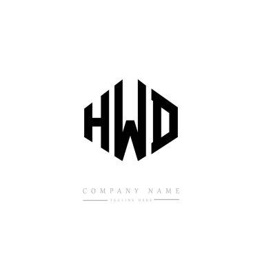 HWD letter logo design with polygon shape. HWD polygon and cube shape logo design. HWD hexagon vector logo template white and black colors. HWD monogram, business and real estate logo.