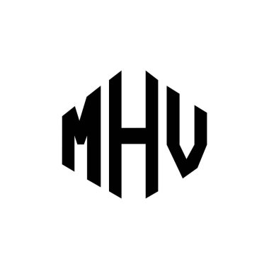 MHV letter logo design with polygon shape. MHV polygon and cube shape logo design. MHV hexagon vector logo template white and black colors. MHV monogram, business and real estate logo.