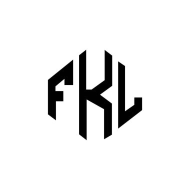 FKL letter logo design with polygon shape. FKL polygon and cube shape logo design. FKL hexagon vector logo template white and black colors. FKL monogram, business and real estate logo.