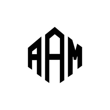 AAM letter logo design with polygon shape. AAM polygon and cube shape logo design. AAM hexagon vector logo template white and black colors. AAM monogram, business and real estate logo.