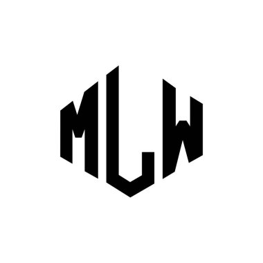 MLW letter logo design with polygon shape. MLW polygon and cube shape logo design. MLW hexagon vector logo template white and black colors. MLW monogram, business and real estate logo.