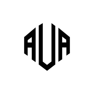 AUA letter logo design with polygon shape. AUA polygon and cube shape logo design. AUA hexagon vector logo template white and black colors. AUA monogram, business and real estate logo.