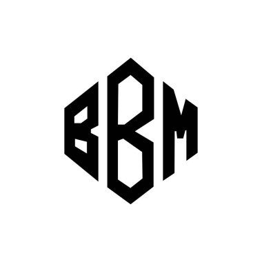 Çokgen şekilli BBM harfli logo tasarımı. BBM çokgen ve küp şeklinde logo tasarımı. BBM altıgen vektör logosu şablonu beyaz ve siyah renkler. BBM monogramı, iş ve gayrimenkul logosu.