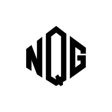 Çokgen şekilli NQG harf logosu tasarımı. NQG çokgen ve küp şeklinde logo tasarımı. NQG altıgen vektör logosu beyaz ve siyah renkler. NQG monogramı, iş ve emlak logosu.