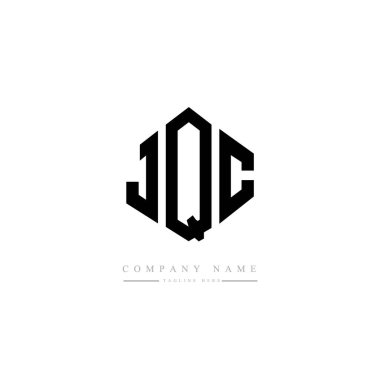 JQC letter logo design with polygon shape. JQC polygon and cube shape logo design. JQC hexagon vector logo template white and black colors. JQC monogram, business and real estate logo.