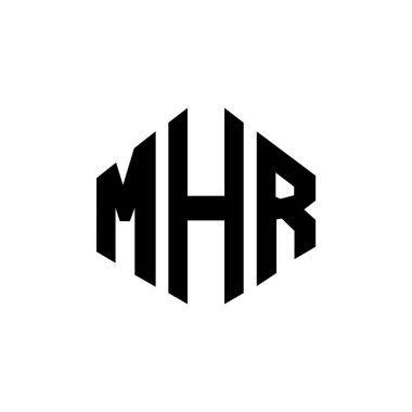 MHR letter logo design with polygon shape. MHR polygon and cube shape logo design. MHR hexagon vector logo template white and black colors. MHR monogram, business and real estate logo.