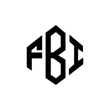 FBI letter logo design with polygon shape. FBI polygon and cube shape logo design. FBI hexagon vector logo template white and black colors. FBI monogram, business and real estate logo.