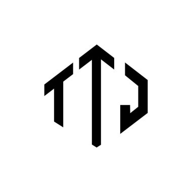 TTJ letter logo design with polygon shape. TTJ polygon and cube shape logo design. TTJ hexagon vector logo template white and black colors. TTJ monogram, business and real estate logo.