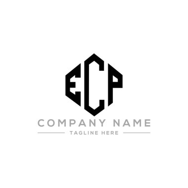 ECP letter logo design with polygon shape. ECP polygon and cube shape logo design. ECP hexagon vector logo template white and black colors. ECP monogram, business and real estate logo.